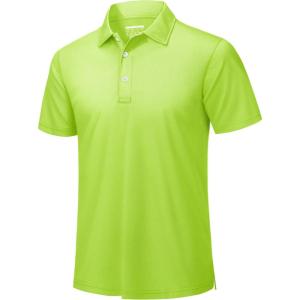imageTACVASEN Mens Golf Shirt Dry Fit Mens Polo Shirts Short Sleeve Performance Golf Polos for Men with Collar Work Shirts13yellow Green