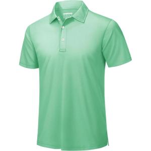 imageTACVASEN Mens Golf Shirt Dry Fit Mens Polo Shirts Short Sleeve Performance Golf Polos for Men with Collar Work Shirts17mint Green