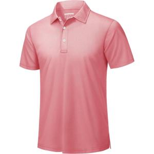 imageTACVASEN Mens Golf Shirt Dry Fit Mens Polo Shirts Short Sleeve Performance Golf Polos for Men with Collar Work Shirts18grey Pink