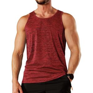 imageTACVASEN Mens Tank Tops Quick Dry Sleeveless Workout Muscle Shirt Athletic Bodybuilding Gym Performance Tee ShirtsDark Orange