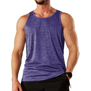 imageTACVASEN Mens Tank Tops Quick Dry Sleeveless Workout Muscle Shirt Athletic Bodybuilding Gym Performance Tee ShirtsPurple