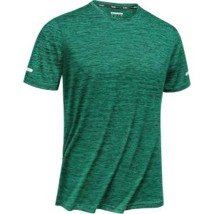 imageTACVASEN Mens Workout Shirts Short Sleeve Athletic Dry Fit Tshirts Shirts Running Gym Crewneck TShirts03 Emerald Green