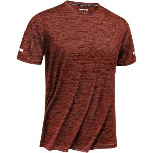 imageTACVASEN Mens Workout Shirts Short Sleeve Athletic Dry Fit Tshirts Shirts Running Gym Crewneck TShirtsDark Orange
