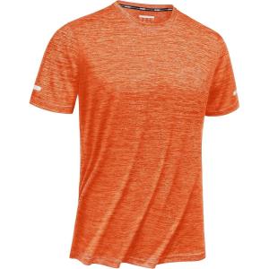 imageTACVASEN Mens Workout Shirts Short Sleeve Athletic Dry Fit Tshirts Shirts Running Gym Crewneck TShirtsOrange