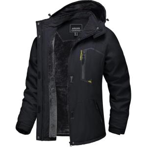 imageTACVASEN Womens Winter Jacket Waterproof Ski Jacket Snow Coat Warm Fleece Rain Jacket with Hood WindbreakerBlack