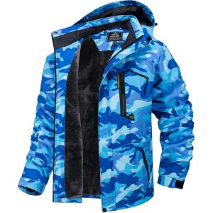 imageTACVASEN Womens Winter Jacket Waterproof Ski Jacket Snow Coat Warm Fleece Rain Jacket with Hood WindbreakerColor Blue