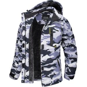 imageTACVASEN Womens Winter Jacket Waterproof Ski Jacket Snow Coat Warm Fleece Rain Jacket with Hood WindbreakerColor Grey
