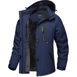 imageTACVASEN Womens Winter Jacket Waterproof Ski Jacket Snow Coat Warm Fleece Rain Jacket with Hood WindbreakerNavy