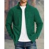 imageTACVASEN Mens Fleece Jackets Full Zip Lightweight Jacket Casual Soft Warm Coats with PocketsDark Green