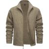 imageTACVASEN Mens Fleece Jackets Full Zip Lightweight Jacket Casual Soft Warm Coats with PocketsLight Brown