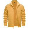 imageTACVASEN Mens Fleece Jackets Full Zip Lightweight Jacket Casual Soft Warm Coats with PocketsTyellow