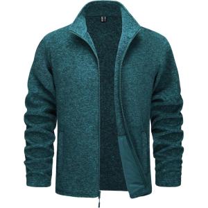 imageTACVASEN Mens Fleece Jackets Full Zip Lightweight Jacket Casual Soft Warm Coats with PocketsPblue