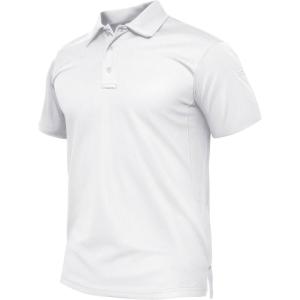 imageTACVASEN Mens Polo Shirt Short Sleeve Tactical Performance Collared Work Golf Shirts Dry Fit Pique Polos for Summer04white