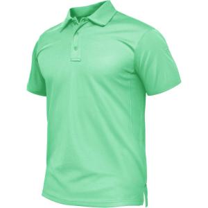 imageTACVASEN Mens Polo Shirt Short Sleeve Tactical Performance Collared Work Golf Shirts Dry Fit Pique Polos for Summer05mint Green