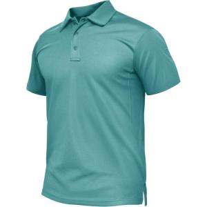 imageTACVASEN Mens Polo Shirt Short Sleeve Tactical Performance Collared Work Golf Shirts Dry Fit Pique Polos for Summer06grey Green