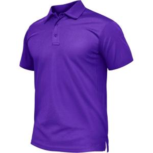 imageTACVASEN Mens Polo Shirt Short Sleeve Tactical Performance Collared Work Golf Shirts Dry Fit Pique Polos for Summer14puple