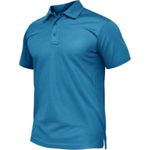 imageTACVASEN Mens Polo Shirt Short Sleeve Tactical Performance Collared Work Golf Shirts Dry Fit Pique Polos for Summer21blue Green