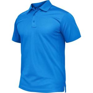 imageTACVASEN Mens Polo Shirt Short Sleeve Tactical Performance Collared Work Golf Shirts Dry Fit Pique Polos for Summer22azure