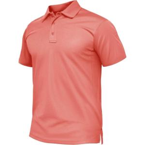 imageTACVASEN Mens Polo Shirt Short Sleeve Tactical Performance Collared Work Golf Shirts Dry Fit Pique Polos for Summer26watermelon Red