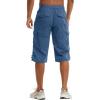 imageTACVASEN Mens Capri Pants with 7 Pockets Cargo Shorts Twill Elastic Below Knee 34 Capri Long ShortsBlue Grey