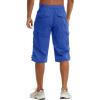 imageTACVASEN Mens Capri Pants with 7 Pockets Cargo Shorts Twill Elastic Below Knee 34 Capri Long ShortsColorblue