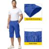 imageTACVASEN Mens Capri Pants with 7 Pockets Cargo Shorts Twill Elastic Below Knee 34 Capri Long ShortsColorblue