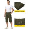 imageTACVASEN Mens Capri Pants with 7 Pockets Cargo Shorts Twill Elastic Below Knee 34 Capri Long ShortsGreen