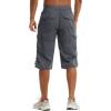 imageTACVASEN Mens Capri Pants with 7 Pockets Cargo Shorts Twill Elastic Below Knee 34 Capri Long ShortsGrey