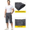 imageTACVASEN Mens Capri Pants with 7 Pockets Cargo Shorts Twill Elastic Below Knee 34 Capri Long ShortsGrey