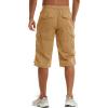imageTACVASEN Mens Capri Pants with 7 Pockets Cargo Shorts Twill Elastic Below Knee 34 Capri Long ShortsKhaki