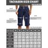 imageTACVASEN Mens Capri Pants with 7 Pockets Cargo Shorts Twill Elastic Below Knee 34 Capri Long ShortsNavy