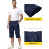 imageTACVASEN Mens Capri Pants with 7 Pockets Cargo Shorts Twill Elastic Below Knee 34 Capri Long ShortsNavy