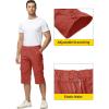 imageTACVASEN Mens Capri Pants with 7 Pockets Cargo Shorts Twill Elastic Below Knee 34 Capri Long ShortsRed