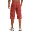 imageTACVASEN Mens Capri Pants with 7 Pockets Cargo Shorts Twill Elastic Below Knee 34 Capri Long ShortsRed