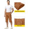 imageTACVASEN Mens Capri Pants with 7 Pockets Cargo Shorts Twill Elastic Below Knee 34 Capri Long ShortsYellow