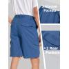 imageTACVASEN Mens Cargo Short 7 Pockets Comfortable Cotton Elastic Waist Causal Work ShortsBlue Grey