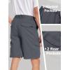 imageTACVASEN Mens Cargo Short 7 Pockets Comfortable Cotton Elastic Waist Causal Work ShortsDark Grey