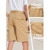 imageTACVASEN Mens Cargo Short 7 Pockets Comfortable Cotton Elastic Waist Causal Work ShortsKhaki