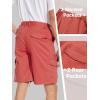 imageTACVASEN Mens Cargo Short 7 Pockets Comfortable Cotton Elastic Waist Causal Work ShortsRed