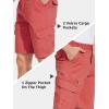 imageTACVASEN Mens Cargo Short 7 Pockets Comfortable Cotton Elastic Waist Causal Work ShortsRed