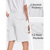 imageTACVASEN Mens Cargo Short 7 Pockets Comfortable Cotton Elastic Waist Causal Work ShortsWhite
