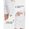 imageTACVASEN Mens Cargo Short 7 Pockets Comfortable Cotton Elastic Waist Causal Work ShortsWhite