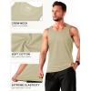imageTACVASEN Mens Tank Top Cotton Moisture Wicking Muscle Shirt Summer Sleeveless Shirts Gym Workout Tank08khaki
