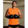 imageTACVASEN Tank Top for Men Moisture Wicking Cotton Sleeveless Shirts Muscle Gym Workout Causal Summer Tank Tops05 Orange