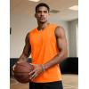 imageTACVASEN Tank Top for Men Moisture Wicking Cotton Sleeveless Shirts Muscle Gym Workout Causal Summer Tank Tops05 Orange