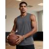 imageTACVASEN Tank Top for Men Moisture Wicking Cotton Sleeveless Shirts Muscle Gym Workout Causal Summer Tank Tops18 Dark Grey