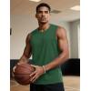imageTACVASEN Tank Top for Men Moisture Wicking Cotton Sleeveless Shirts Muscle Gym Workout Causal Summer Tank Tops20 Dark Green