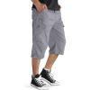 imageTACVASEN Mens Capri Pants with 7 Pockets Cargo Shorts Twill Elastic Below Knee 34 Capri Long ShortsLight Grey