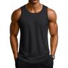 imageTACVASEN Mens Workout Tank Tops Sleeveless UPF 50 Summer Sun Shirts Quick Dry for Running Swim Gym BeachBlack