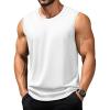 imageTACVASEN Tank Top for Men Moisture Wicking Cotton Sleeveless Shirts Muscle Gym Workout Causal Summer Tank Tops02 White